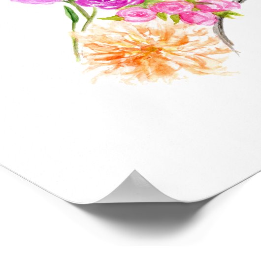 Floral eiffel Turm Poster (Ecke)