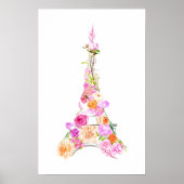 Floral eiffel Turm Poster (Vorne)