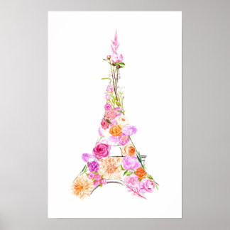 Floral eiffel Turm Poster