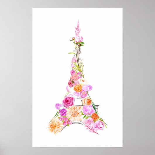 Floral eiffel Turm Poster (Vorne)