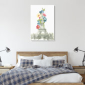 Floral Eiffelturm | Paris, Frankreich Leinwanddruck (Insitu (Schlafzimmer))