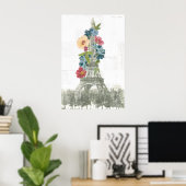 Floral Eiffelturm | Paris, Frankreich Poster (Heimbüro)