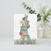 Floral Eiffelturm | Paris, Frankreich Postkarte (Stehend Vorderseite)