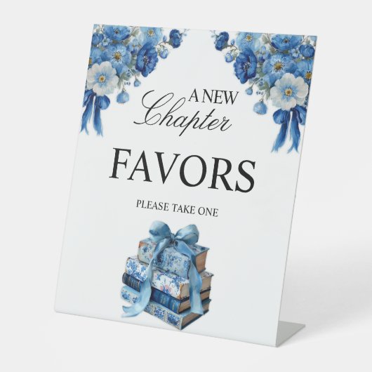 Floral Ein neues Kapitel Brautparty Tablettsegment Sockelschild (Vorderseite)