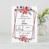 floral einladung (Stehend Vorderseite)