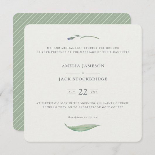 FLORAL EINLADUNG (Vorne/Hinten)