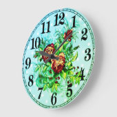 Floral Elegance 10.75" Round Acrylic Wall Clock Große Wanduhr (Winkel)