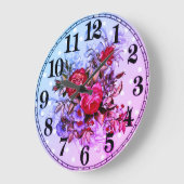 Floral Elegance 10.75" Round Acrylic Wall Clock Große Wanduhr (Winkel)
