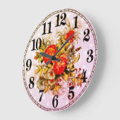 Floral Elegance 10.75" Round Acrylic Wall Clock Große Wanduhr (Winkel)