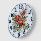 Floral Elegance 10.75" Round Acrylic Wall Clock Große Wanduhr (Winkel)