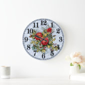 Floral Elegance 10.75" Round Acrylic Wall Clock Große Wanduhr (Zuhause)