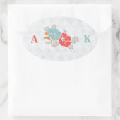 "Floral Elegance" Collection Ovaler Aufkleber (Tasche)