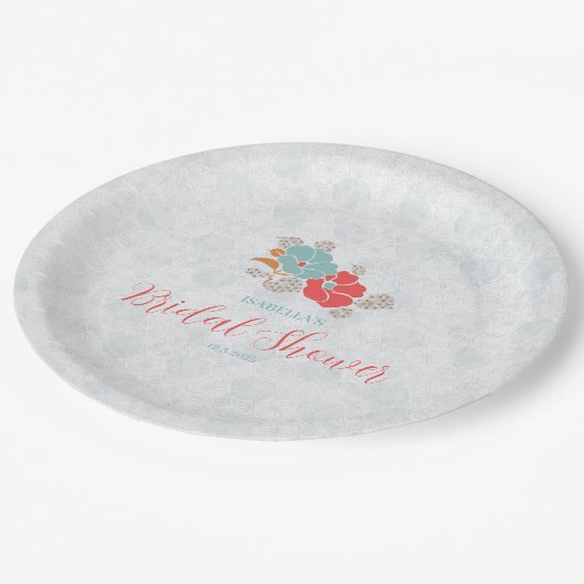 "Floral Elegance" Collection  Pappteller (Schrägansicht)