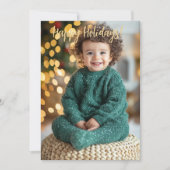 Floral Elegance Foto Weihnachtskarte Einladung (Vorderseite)