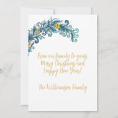 Floral Elegance Foto Weihnachtskarte Einladung (Rückseite)