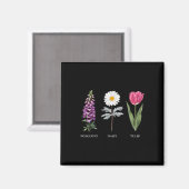Floral Elegance Foxglove Daisy Tulip Design Magnet (Vorderseite/Rückseite)