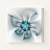 Floral Elegance Modern Abstract Blue Fractal Art Notizblock (Rückseite)