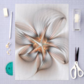 Floral Elegance Modern Abstract Fractal Art Seidenpapier (Handwerk)