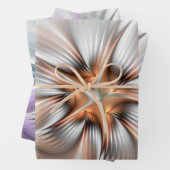 Floral Elegance Moderne Abstrakte 3D-Fraktal-Blume Geschenkpapier Set (Beispiel)