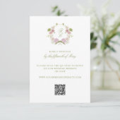 Floral Elegance Monogram Crest Wedding Begleitkarte (Stehend Vorderseite)