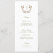 Floral Elegance Monogram Crest Wedding Menükarte (Vorderseite)