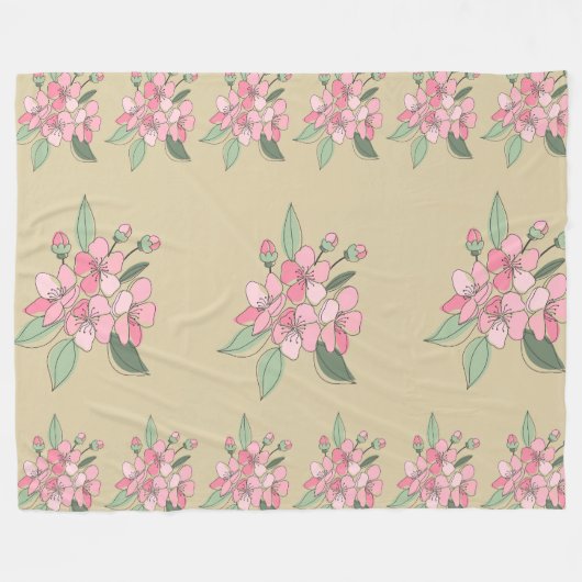 Floral Elegance Muster Fleecedecke (Vorderseite (Horizontal))