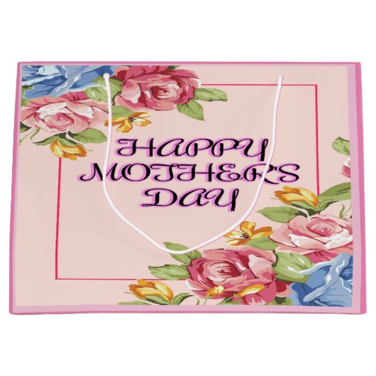 Floral Elegance Muttertag Große Geschenktüte (Vorderseite)