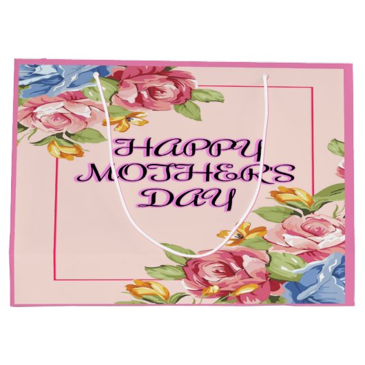 Floral Elegance Muttertag Große Geschenktüte (Rückseite)