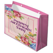 Floral Elegance Muttertag Große Geschenktüte (Vorderseite Schrägansicht)