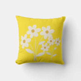 Floral Elegance Pillow - Bold Blume auf Warmes Gel Kissen