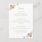 Floral Elegance Pink Green Wedding Begleitkarte (Vorderseite)