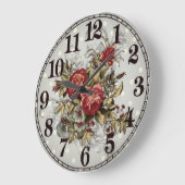 Floral Elegance Round Acrylic Wall Clock Große Wanduhr (Winkel)