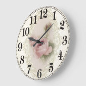 Floral Elegance Round Acrylic Wall Clock Große Wanduhr (Winkel)