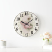 Floral Elegance Round Acrylic Wall Clock Große Wanduhr (Zuhause)