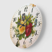 Floral Elegance Round Acrylic Wall Clock Große Wanduhr (Winkel)