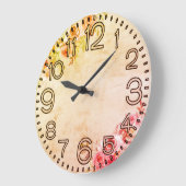 Floral Elegance Round Acrylic Wall Clock Große Wanduhr (Winkel)