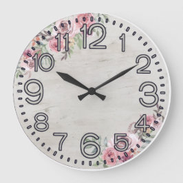 Floral Elegance Round Acrylic Wall Clock Große Wanduhr