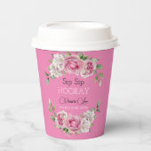 Floral Elegance Sip Wedding Paper Cup Pappbecher (Vorderseite)