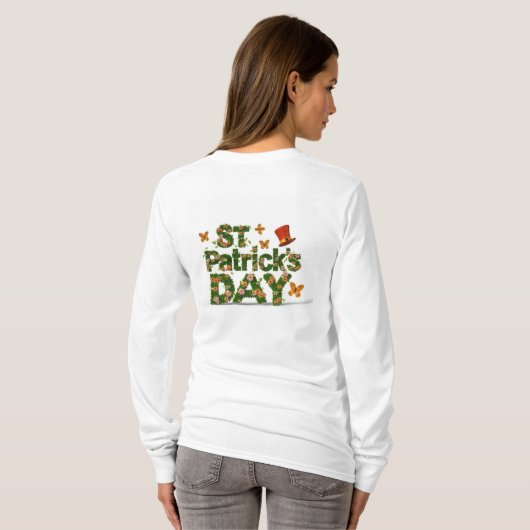 Floral Elegance: St. Patrick's Day FUNNY T-Shirt (Schwarz voll)