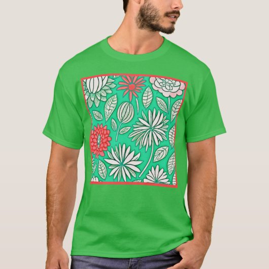 Floral Elegance Symphony Pattern T-Shirt (Vorderseite)