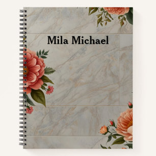 Floral Elegance Tile Notebook Notizblock