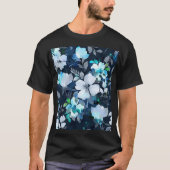 Floral Elegance Wasserfarbenes Muster T-Shirt (Vorderseite)