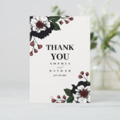 Floral Elegance Wedding Dankeschön Karte (Stehend Vorderseite)