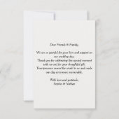 Floral Elegance Wedding Dankeschön Karte (Rückseite)