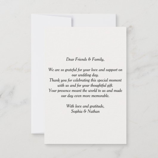 Floral Elegance Wedding Dankeschön Karte (Rückseite)