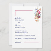 Floral Elegance Wedding Einladung (Vorderseite)