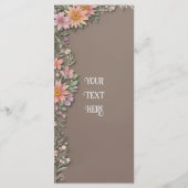 Floral Elegance Wedding Menu Menükarte (Rückseite)