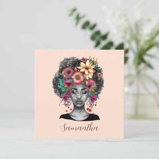 Floral Elegant Afro Frau (Stehend Vorderseite)