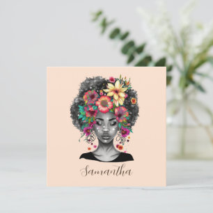 Floral Elegant Afro Frau