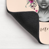 Floral Elegant Afro Frau Mousepad (Ecke)
